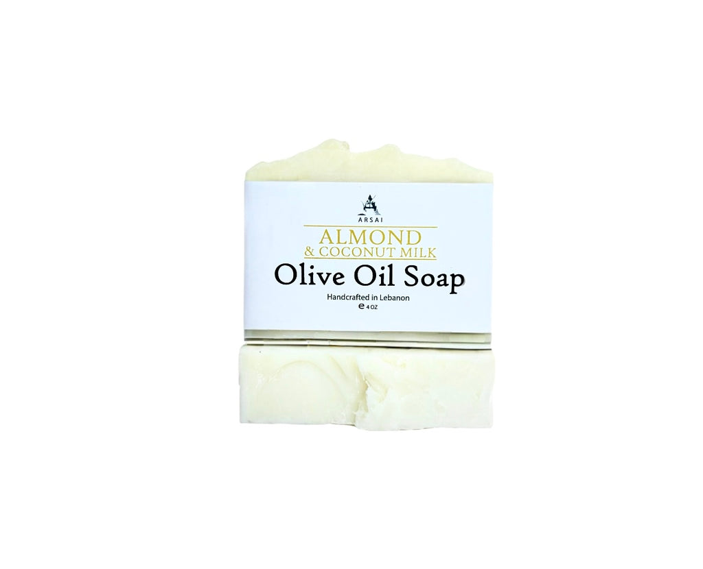 Almond & Coconut Milk - Pure Olive Oil Soap Bar - Handmade - All-Natural - Moisturizing & Soothing - 4 oz - For All Skin Types - Unisex