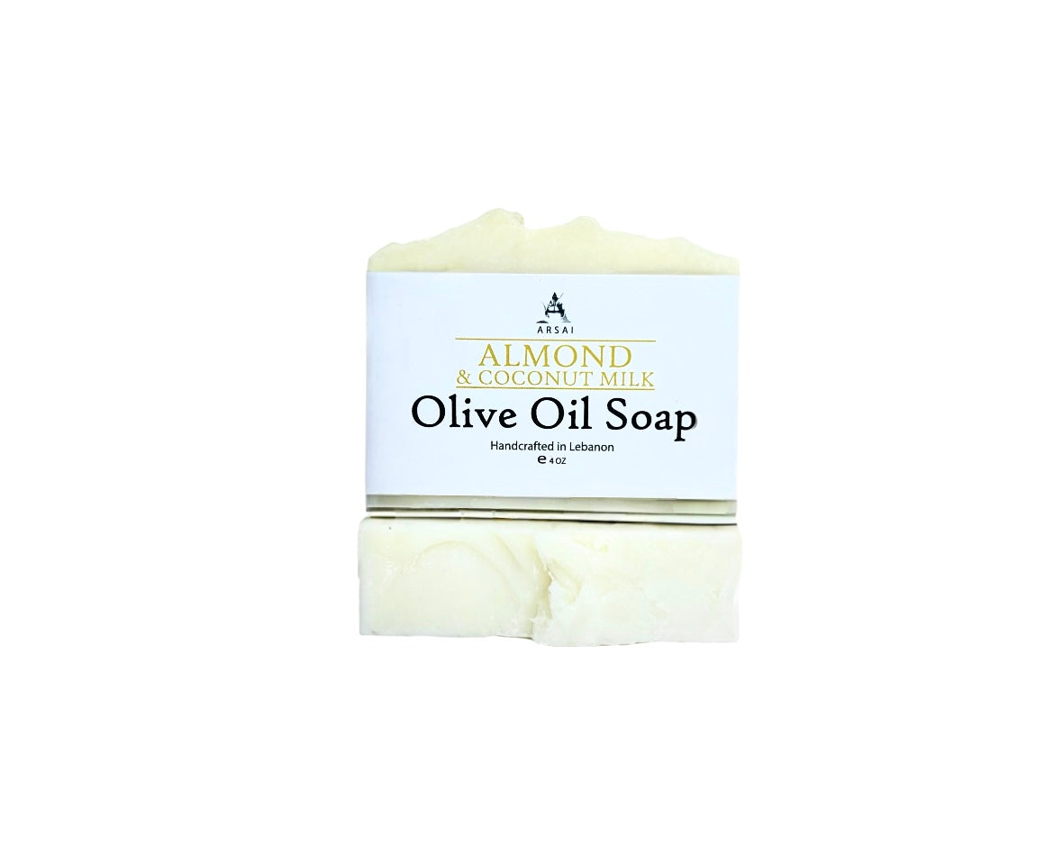 Almond & Coconut Milk - Pure Olive Oil Soap Bar - Handmade - All-Natural - Moisturizing & Soothing - 4 oz - For All Skin Types - Unisex