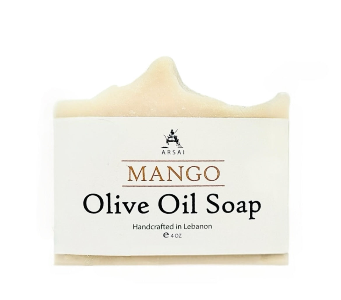 Mango - Pure Olive Oil Soap Bar - Handcrafted - All-Natural - Moisturizing & Soothing - 4oz - For All Skin Types - Unisex