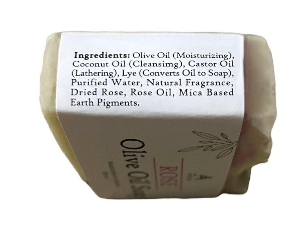 Handmade Rose Olive Oil Soap Bar.