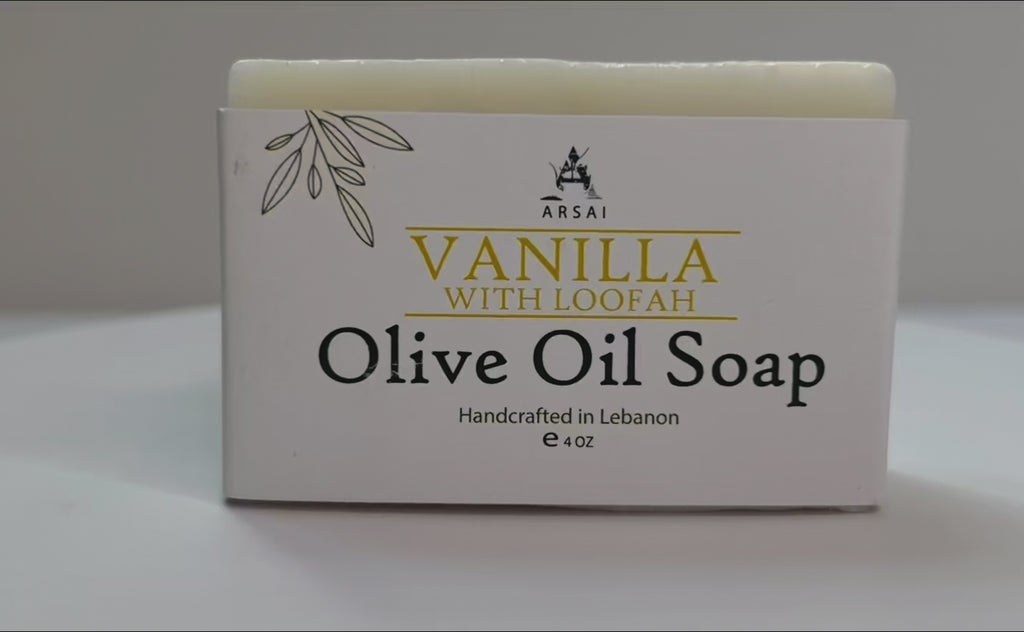 Handmade Vanilla with Loofah Olive Oil Soap Bar.