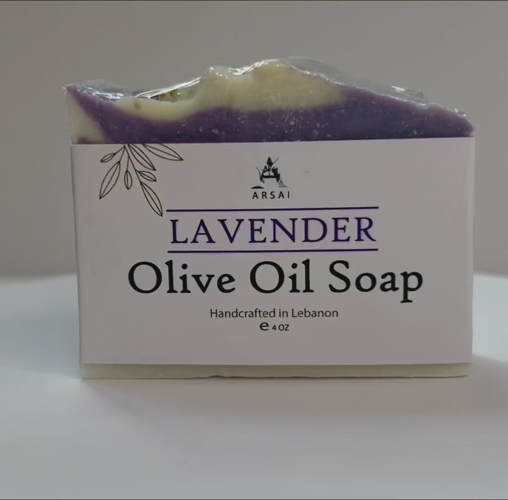 Handmade Lavender Olive Oil Soap Bar.