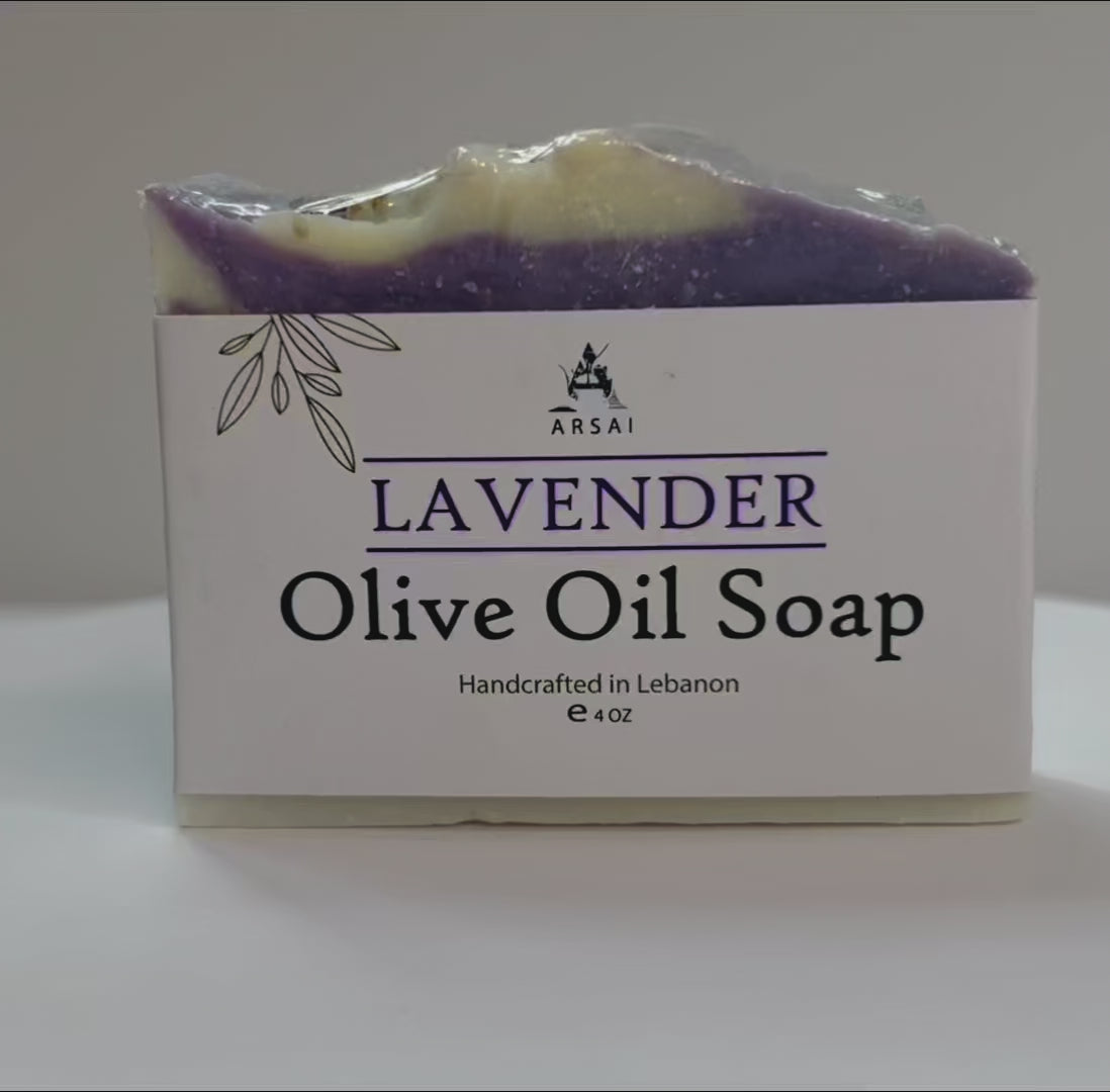 Handmade Lavender Olive Oil Soap Bar.